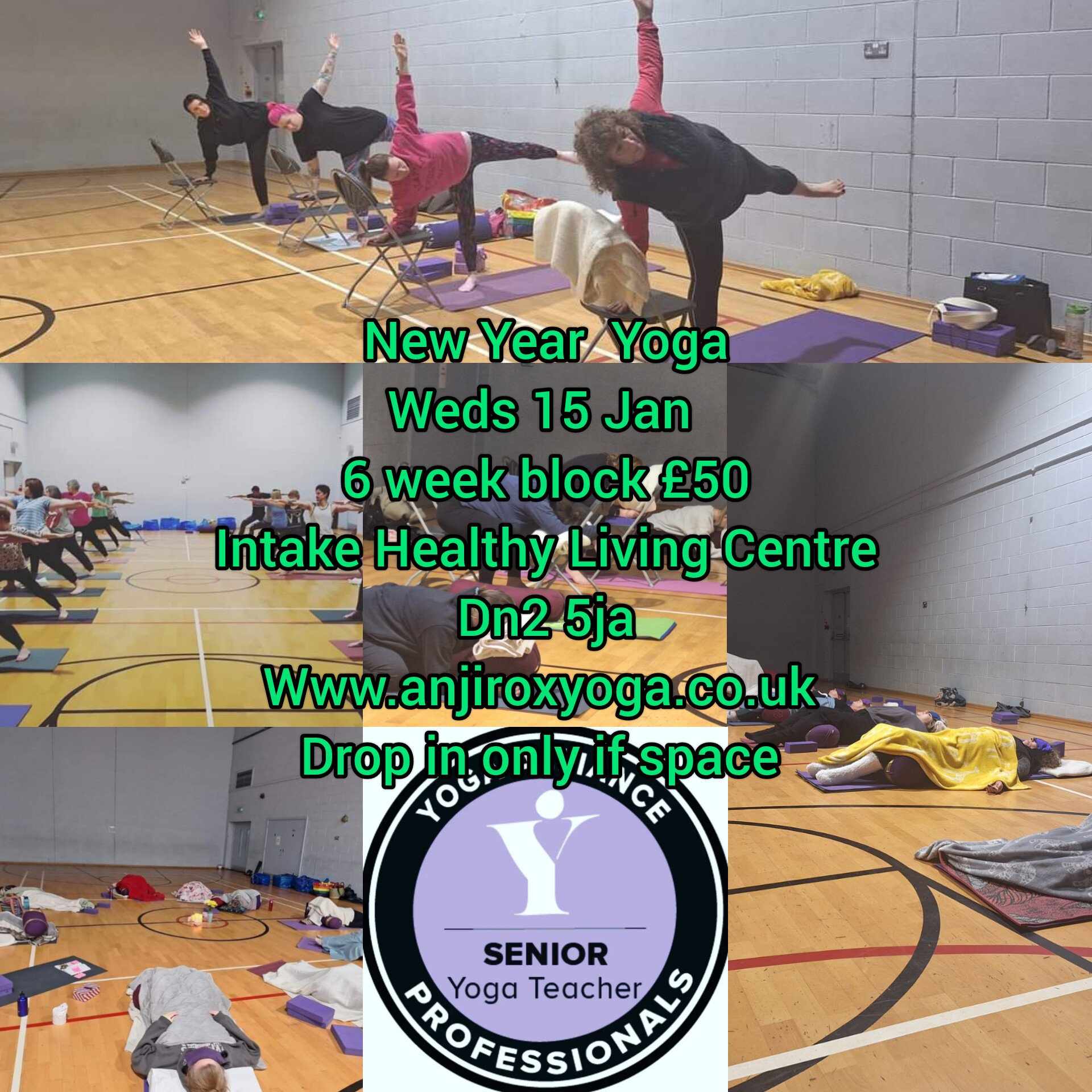 Yoga For All  New  5 week block starts Weds 15 Jan  7-8pm- Intake Healthy Living Centre, dn2 5Ja